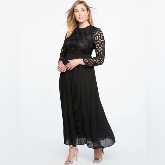 Eloquii Dresses & Skirts - Crochet bodice with pleated hem skirt